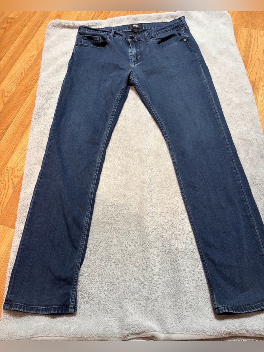 PAIGE Men's Straight Leg Jeans in Dark Indigo